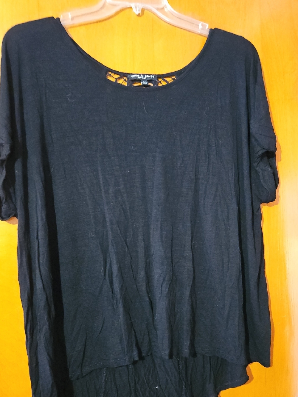 Cable & Gauge Black Short Sleeve Scoop Neck Top